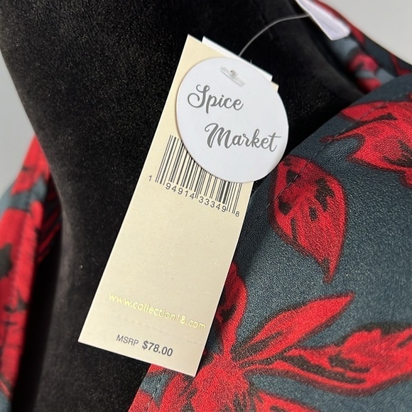 Collection XIIX Dark Floral Ruffle Kimono Duster NWT OS Boho Festival Music Fest - Picture 6 of 9